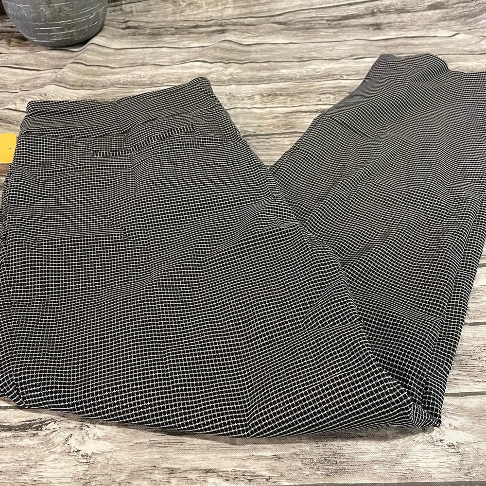 Hilary Radley Black and White Checked Pants